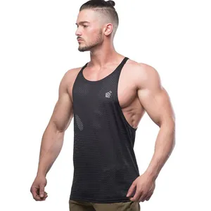 Men's Quick Dry Mesh Gym Tank Top Breathable Sleeveless Bodybuilding Stringer Racerback Workout Vest Muscle Fitness Top
