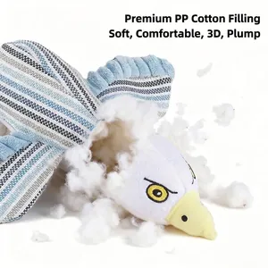 Bird shaped plush dog toy with high quality white PP cotton filling and embroidery