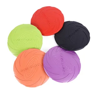 Fünf lebendige Silikon-Hundefrisbees in verschiedenen Farben für robustes Training