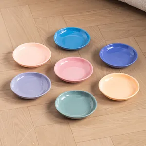 Ensemble de six assiettes colorées en céramique de 6 pouces pour chats et petits chiens