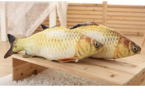 Realistic 3D simulation fish plush catnip toy for indoor cats, set of two pieces