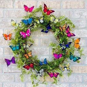 Guirnalda de Mariposas Artificiales Decoración de Primavera de Pascua para Puerta de Entrada Colgar en la Pared Hotel Restaurante Decoración del Hogar