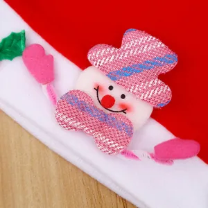 Cappello di Natale in peluche per bambini con decorazione pupazzo di neve 3D carina