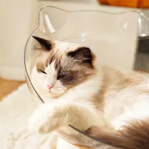 Letto per gatti a capsula spaziale emisferica trasparente e accogliente