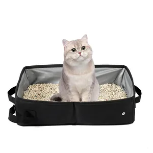 Draagbare opvouwbare kattenbak van Oxford stof met waterdichte voering