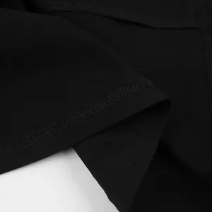 Detailed macro view showing the high-quality stitching and seam on black dress fabric