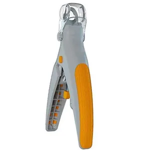Professional LED Pet Nail Clippers With 5x Magnifying Glass For Dog Cat Stainless Steel Blade Protective Cover Grooming Tools Grey Orange