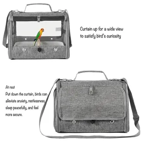 Borsa da viaggio portatile per uccelli con tendina regolabile per vista e privacy