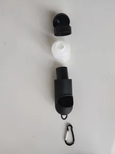 Detail view of the disassembled portable pet multi-functional storage and dispenser set.