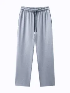 Vue avant d'un pantalon de sport gris pour homme avec un cordon de serrage réglable