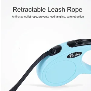 Retractable dog leash with anti-tangle outlet and smooth storage