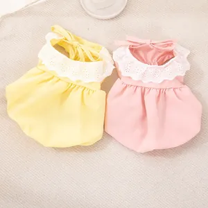 Robes de princesse d'été pour animaux avec col en dentelle pour petits chiens et chats.