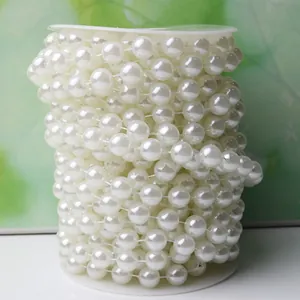 10mm white ABS imitation pearl string on spool for DIY wedding and Christmas decor