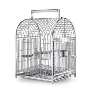 Cage de transport portable en acier inoxydable 304 pour perroquets avec poignée