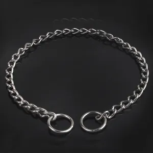Durable stainless steel dog choke chain P-link training collar for large and medium pets