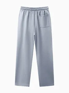 Vue détaillée du pantalon de survêtement décontracté gris-bleu pour hommes, coton