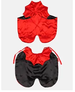 Cape d'Halloween en satin rouge et noir pour chats et chiens, vêtement de fête festif