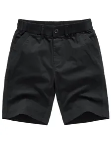 Short décontracté noir pour homme avec taille élastique et poches pratiques d'été