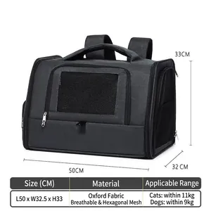 Mochila plegable para mascotas con malla transpirable para gatos y perros