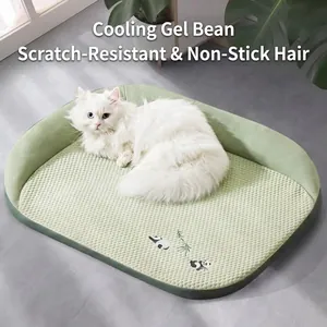 Breathable summer cooling pet bed with honeycomb mat for cats and small dogs