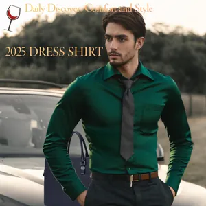 Heren Professioneel Light Business Overhemd Lange Mouw Slim Fit Satijnglans Stof Vierkante Kraag Top Met Knoppen