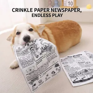 Juguete duradero de periódico crujiente para perros con sonido para juego interactivo