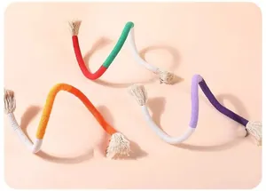 Texture di corde da masticare in cotone a spirale colorate per la salute dentale dei gatti
