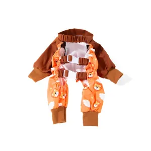 Waterproof outdoor dog dustproof pants with cartoon lion patterns and adjustable buckles