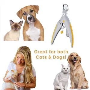 Professional pet nail clipper with safety guard for grooming cats and dogs at home