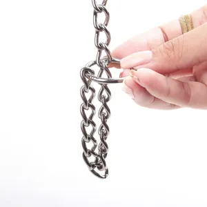 Professional stainless steel double ring P-chain dog collar for effective training