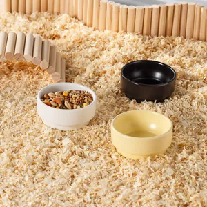 Gamelle pour Hamster en Céramique Bol Nourriture Anti-Renversement Plat Eau pour Cochons d'Inde Perroquets Bol Alimentaire Stable Uni