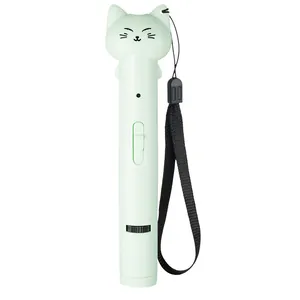 Επαναφορτιζόμενο λέιζερ για γάτες USB σε πράσινο της μέντας με σχέδιο κεφαλής γάτας