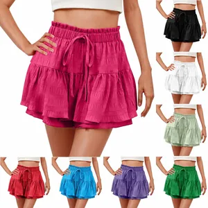 Collezione di gonne-pantalone estive a balze da donna in vari colori con coulisse.