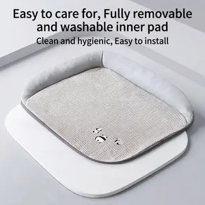 Detachable cooling pet mat for dogs and cats with washable mesh and panda design