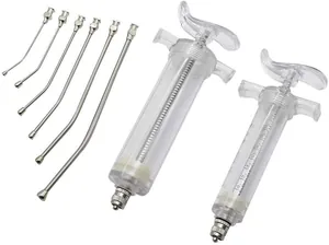 Vogel Fütterungsspritzen Set mit gebogenen Edelstahlnadeln für Papageienküken