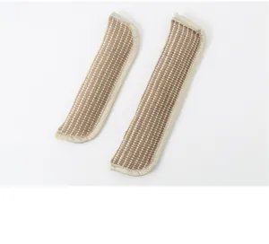 Pair of jute catnip kicker toys with brown and white checkered pattern for cats