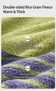 Macro detail view of soft double-sided rice velvet and cloud fleece for pet cloak