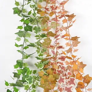 Enredaderas de Hojas de Batata Artificiales Tela de Seda Plástico Otoño Acción de Gracias Guirnalda Colgante Decoración de Pared