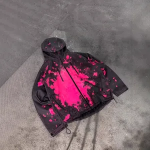 Men Temperature Sensitive Color Changing Waterproof Hooded Jacket Techwear Windbreaker Streetwear Polyester Coat Outdoor Top