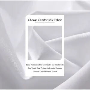 Vue macro de la texture du tissu en coton blanc de qualité pour chemise cintrée femme