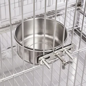 Edelstahl Vogelfutterspender Papagei Wasserschale Für Käfig Aufhängung Mit 3 Schrauben Befestigt Futternapf Für Kleine Mittlere Vögel
