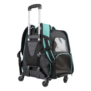 Professionele afneembare trolley met 360 graden universele wielen voor huisdierrugzak
