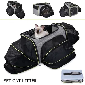 Expandable Pet Carrier Bag Breathable Large Capacity Folding Cat Handbag Portable Travel Pet House For Cats Dogs