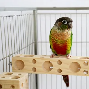 Natürliches Papageien-Sitzstangenspielzeug aus Holz für kleine und mittlere Vögel