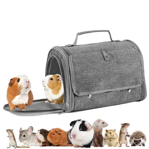 Borsa da trasporto grigia per piccoli animali, adatta a roditori e piccoli uccelli.