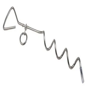 Heavy duty spiral galvanized metal dog stake for outdoor ground anchor tie-out leash