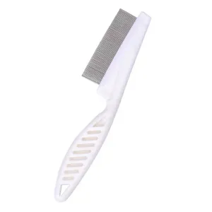 Fine-tooth pet grooming comb for cats and dogs, effective flea and dander removal tool