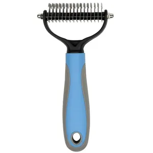 Rastrello per sottopelo professionale per animali con lame in acciaio inossidabile