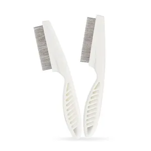 Professional pet flea comb with stainless steel fine teeth for cat and dog grooming