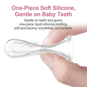 Transparent soft silicone finger toothbrush for pet oral cleaning and gum massage